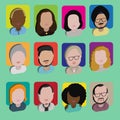 Diversity Interracial Community People Flat Design Icons Concept