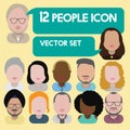 Diversity Interracial Community People Flat Design Icons Concept