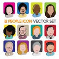 Diversity Interracial Community People Flat Design Icons Concept