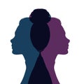 Diversity multiethnic people. Group of people silhouettes with different culture and racial diversity. Multicultural