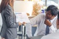 Diversity multiethnic team group of business people meeting in conference room brainstorming with business graph, chart, data info Royalty Free Stock Photo