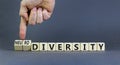 Diversity or neurodiversity symbol. Concept words Diversity and Neurodiversity on wooden cubes. Doctor hand. Beautiful grey Royalty Free Stock Photo