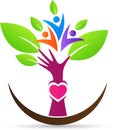 Diversity people care hand tree Royalty Free Stock Photo