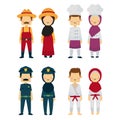 People in different professions on white background. Royalty Free Stock Photo