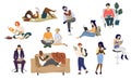 Diversity people reading books, vector flat isolated illustration