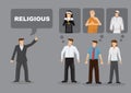 Diversity in Religion Cartoon Vector Illustration