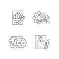 Diversity of school subjects linear icons set