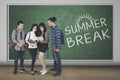 Diversity students with text of summer break