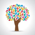 diversity tree hands illustration. Royalty Free Stock Photo