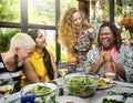 Diversity Women Group Hanging Eating Together Concept