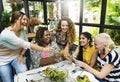 Diversity Women Group Hanging Eating Together Concept