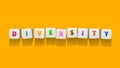 diversity word written cubes raster illustration