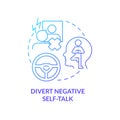 Divert negative self talk blue gradient concept icon