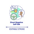 Divert negative self talk concept icon