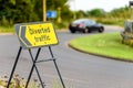 Diverted traffic sign on UK motorway junction in England