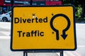 Diverted traffic sign board