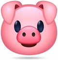 Divertido emoticono de cerdo rosa Royalty Free Stock Photo