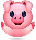 Divertido emoticono de cerdo rosa Royalty Free Stock Photo