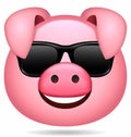 Divertido emoticono de cerdo rosa Royalty Free Stock Photo