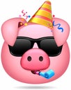 Divertido emoticono de cerdo rosa Royalty Free Stock Photo