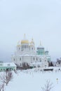 Diveyevo, Russia. - December 25.2016. The Transfiguration Cathedral in Diveevo Convent Royalty Free Stock Photo