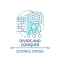 Divide and conquer blue concept icon