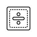 Black line icon for Divide, count and digit