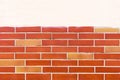 Divide old white and red bricks wall background divided horizontally Royalty Free Stock Photo