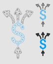 Divide Payments Vector Mesh Network Model and Triangle Mosaic Icon