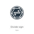 Divide sign icon vector. Trendy flat divide sign icon from signs collection isolated on white background. Vector illustration can Royalty Free Stock Photo