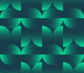 Divided Circles Mod Geometry Seamless Pattern Dot Work Turquoise Abstraction