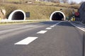 Divided highway and tunnel Royalty Free Stock Photo