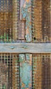 Divided vintage background in greens, blues and rust for homemade products.