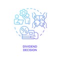 Dividend decision blue gradient concept icon
