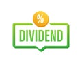 Dividend stocks. Business financial investment. Public company payback profit. Vector stock illustration.