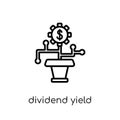 dividend yield icon. Trendy modern flat linear vector dividend y Royalty Free Stock Photo