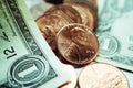 Dividends & Capital Gains With Pennies & One Dollar Bills High Quality