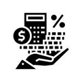 dividends money glyph icon vector illustration