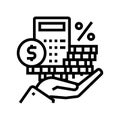dividends money line icon vector illustration