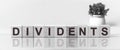 DIVIDENTS - text on wooden cubes on a grey gradient background Royalty Free Stock Photo