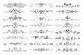 Colection of text dividing flourish linear ornaments,