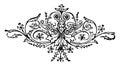 Divider with Angel are decorated with floral arrangements in this picture vintage engraving