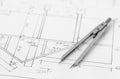 Divider on technical drawing Royalty Free Stock Photo