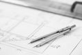 Divider on technical drawing Royalty Free Stock Photo