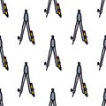 Divider tool seamless doodle pattern