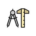 Dividers calipers icon. Simple color with outline vector elements of architecture icons for ui and ux, website or mobile