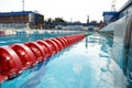 Dividers of paths in the big swimming pool