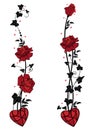 Dividers with roses, heart, butterflies and ivy