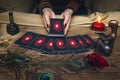 Divination. Tarot cards. Fortune teller. Royalty Free Stock Photo