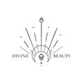 Divine Beauty Premade Logo Design. Black Crescent